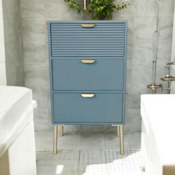 Minster 3 Drawers Chest Of Drawers - Wood - L30 X W40 X H75 Cm - Blue - thumbnail 4