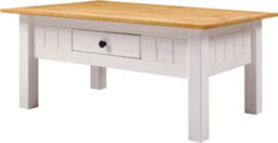 Seconique Panama 1 Drawer Coffee Table In White And Natural Wax Finish