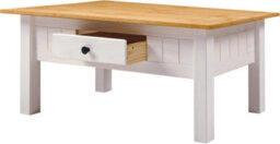 Seconique Panama 1 Drawer Coffee Table In White And Natural Wax Finish - thumbnail 3