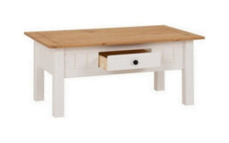 Seconique Panama 1 Drawer Coffee Table In White And Natural Wax Finish - thumbnail 4