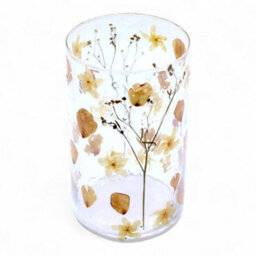 Serenityy Natural Floral Glass Tall Vase Candle Holder - Rose - Recycled Clear Glass 19X11Cm - thumbnail 9