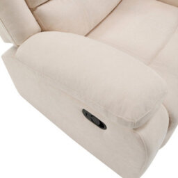 More4Homes Boston 2 Seater Manual Recliner Sofa W Drinks Console (Beige) - thumbnail 5