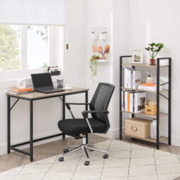 Songmics Vasagle Office Desk Table Workstation Small 100 X 50 X 75 Cm , Simple Assembly Metal Industrial Style Grey And Black - thumbnail 4