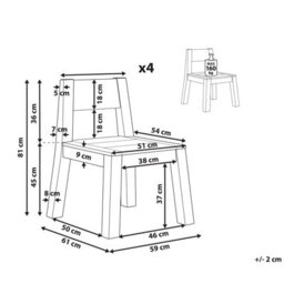 Beliani Set Of 4 Garden Chairs Livorno Acacia Wood Brown - thumbnail 3