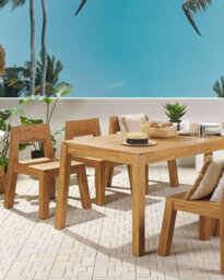 Beliani Set Of 4 Garden Chairs Livorno Acacia Wood Brown - thumbnail 2