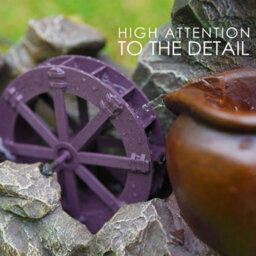 Geezy Solar Water Fountain Led Cartwheel Solar Water Feature Home Garden Decoration - thumbnail 4