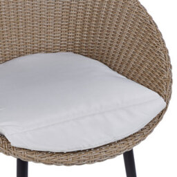 Beliani Bistro Set With Cushions Ortigia Pe Rattan Light Beige Beige - thumbnail 7