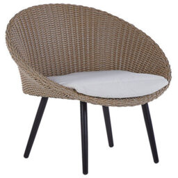 Beliani Bistro Set With Cushions Ortigia Pe Rattan Light Beige Beige - thumbnail 5