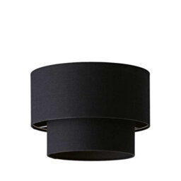 Valuelights Jodie Two Tier Black Linen Ceiling Drum Lamp Shade And Bulb (D)30Cm - thumbnail 8