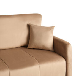 Beliani Sofa Bed 3 Seater Egge Velvet Light Brown - thumbnail 7