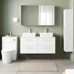 Nuie Arno Wall Hung Vanity Unit With 4 Soft-Close Drawers & Carrera Marble Laminate Top - thumbnail 3