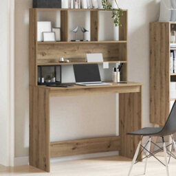 Walplus Desk With Shelves Artisan Oak 102X45X148 Cm Engineered Wood - thumbnail 1