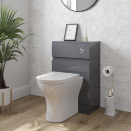 Affine Bathroom Toilet Wc Basin Sink Vanity Unit Combination Grey Gloss 600mm - thumbnail 4