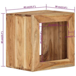 Berkfield Stool 40X30X40 Cm Solid Wood Acacia - thumbnail 7