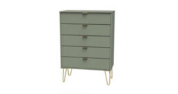 Fuji 5 Drawer Chest In Reed Green (Ready Assembled) - thumbnail 3