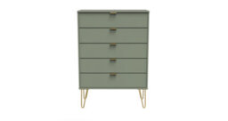 Fuji 5 Drawer Chest In Reed Green (Ready Assembled) - thumbnail 1