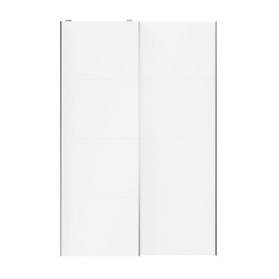 GoodHome Atomia Mirror Panelled With 2 Mirror Doors White 2 Door Sliding Wardrobe Door Kit (H)2250mm (W)1500mm - image 1