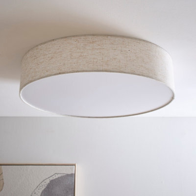 K Living Capri 45Cm 3 Light Linen Drum Shade With Diffuser - image 1