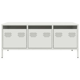 Berkfield Coffee Table White 101.5X50X43.5 Cm Cold-Rolled Steel - thumbnail 4