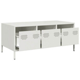 Berkfield Coffee Table White 101.5X50X43.5 Cm Cold-Rolled Steel - thumbnail 5