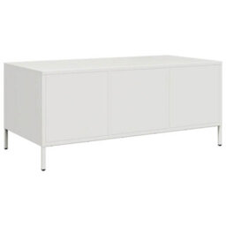 Berkfield Coffee Table White 101.5X50X43.5 Cm Cold-Rolled Steel - thumbnail 7