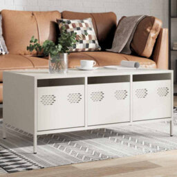 Berkfield Coffee Table White 101.5X50X43.5 Cm Cold-Rolled Steel