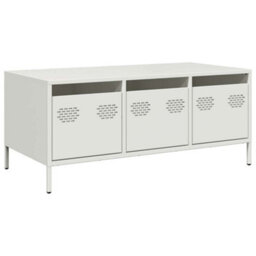 Berkfield Coffee Table White 101.5X50X43.5 Cm Cold-Rolled Steel - thumbnail 2