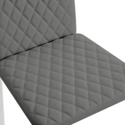 Home Detail Sona Faux Leather Dining Chair Set Of 4, Grey With Black Legs - thumbnail 4