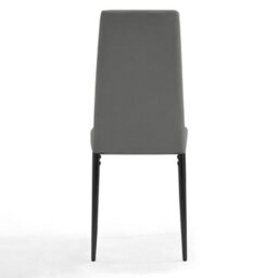 Home Detail Sona Faux Leather Dining Chair Set Of 4, Grey With Black Legs - thumbnail 3