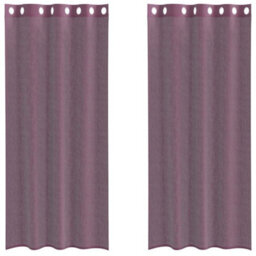 Berkfield Durable Voile Curtains With Grommets 2 Pcs Purple 140X225 Cm