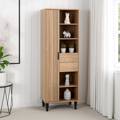 Seconique Tessa 1 Door 2 Drawer Bookcase Unit - Natural Oak - image 1