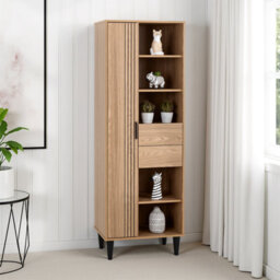Seconique Tessa 1 Door 2 Drawer Bookcase Unit - Natural Oak - thumbnail 1