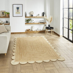 Natural Bordered 2mm Thick Rug, Stain-Resistant Modern Handmade Rug For Bedroom, Living, & Dining Room-200Cm X 290Cm - thumbnail 2