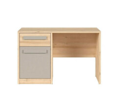 Impact Furniture Office Desk With Drawer Storage Cupboard Home Study Beech Effect Grey Namek - thumbnail 2