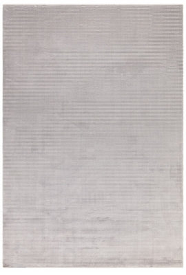 Grey Silver Plain Striped 11mm Thick Anti-Shed Rug For Bedroom, & Dining Room, Stain-Resistant Modern Rug-160Cm X 230Cm - image 1