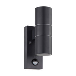 Eglo Riga 5 Black Metal Ip44 Outdoor Wall Light 2 Light (Inclusive), (D) 6.5Cm - thumbnail 1