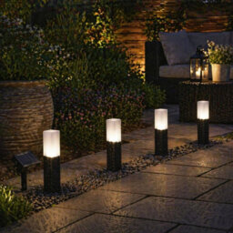 Carbeth Plants Rattan Pathway Lights 6 Piece - White Led Decorative Stake Lights For Paths, Patios & Borders - thumbnail 4