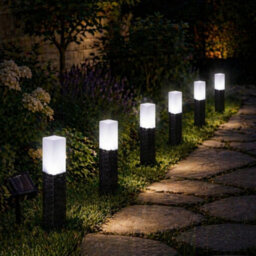 Carbeth Plants Rattan Pathway Lights 6 Piece - White Led Decorative Stake Lights For Paths, Patios & Borders