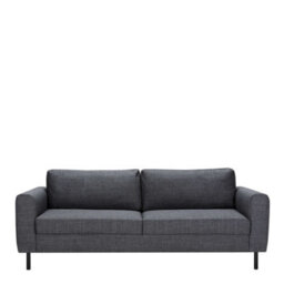 Wyld Haus San Sebastian 3-Seater Sofa, Dark Grey Fabric, Black Steel Legs - thumbnail 2