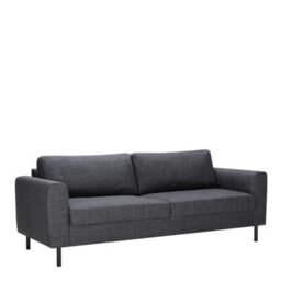 Wyld Haus San Sebastian 3-Seater Sofa, Dark Grey Fabric, Black Steel Legs - thumbnail 3