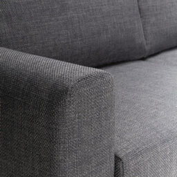 Wyld Haus San Sebastian 3-Seater Sofa, Dark Grey Fabric, Black Steel Legs - thumbnail 7