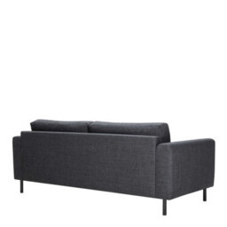 Wyld Haus San Sebastian 3-Seater Sofa, Dark Grey Fabric, Black Steel Legs - thumbnail 4
