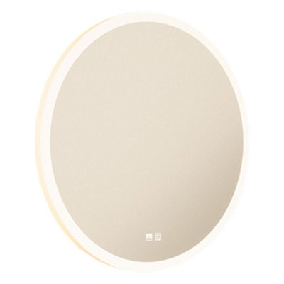 600mm Round Ip44 Led Bathroom Mirror With Demister And Adjustable Brightness - image 1