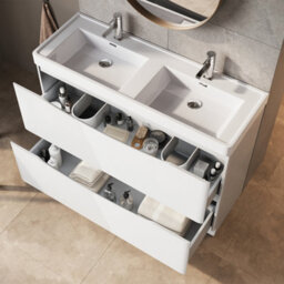 Plum&clay Eden Gloss White Floorstanding Vanity Unit With Resin Basin (W)1200mm - thumbnail 3
