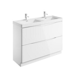 Plum&clay Eden Gloss White Floorstanding Vanity Unit With Resin Basin (W)1200mm - thumbnail 6