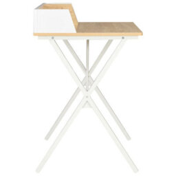 Berkfield Desk White And Natural 80X50X84 Cm - thumbnail 3