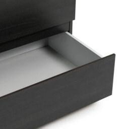Black Oak Effect 3 Drawer Dark Wood Storage Chest - thumbnail 5