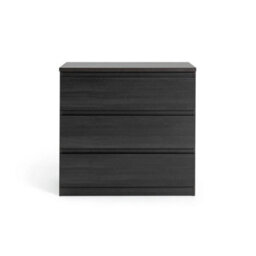 Black Oak Effect 3 Drawer Dark Wood Storage Chest - thumbnail 4