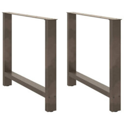 Berkfield Dining Table Legs Natural Steel 2 Pcs 90X(72-73) Cm Steel