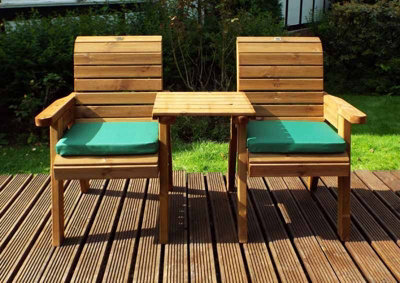 Charles Taylor Trading Twin Companion Set Straight With Cushions - W160 X D74 X H98 - Fully Assembled - Green - image 1